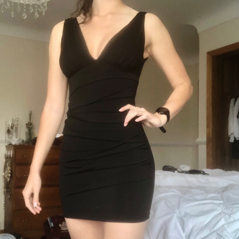 🔥BOGO FREE formal black plunge dress bodycon
